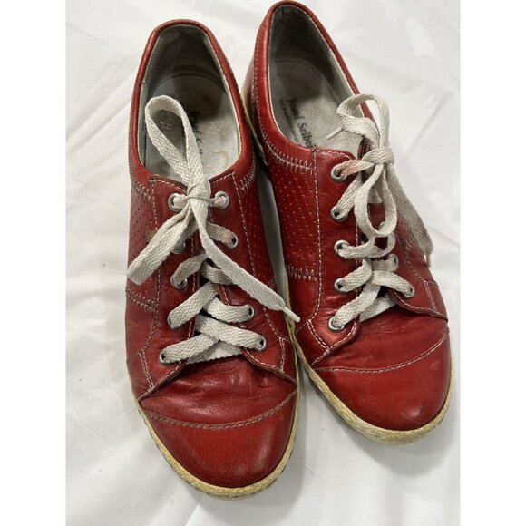 JOSEF SEIBEL Womens Red Leather Caspian Comfort Sneakers Size 7 - Picture 3 of 14